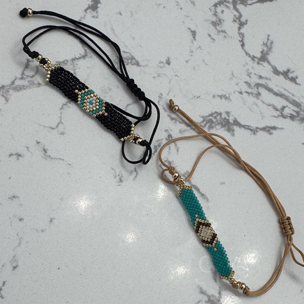 2 beaded adjustable bracelets